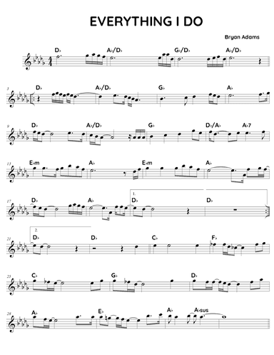 (everything I Do) I Do It For You (arr. Fake book Guy)