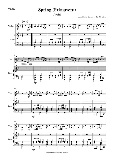 Spring/Primavera (The Four Seasons - Vivaldi) (arr. Fabio Eduardo de Oliveira)