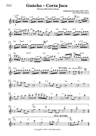 Corta Jaca ou Gaúcho - Flute with Chords (arr. ACT Bortolucci)