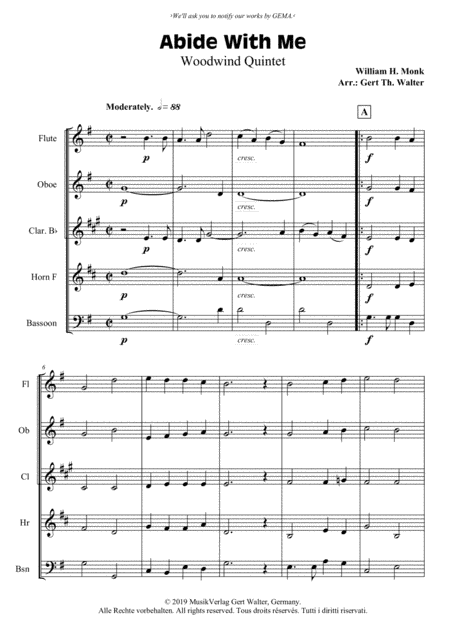 Abide With Me (arr. Gert Th. Walter)