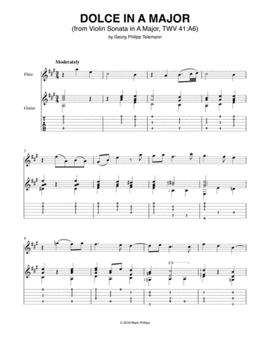 Dolce in A Major (from Violin Sonata in A Major, TWV 41:A6) (arr. Mark Phillips)