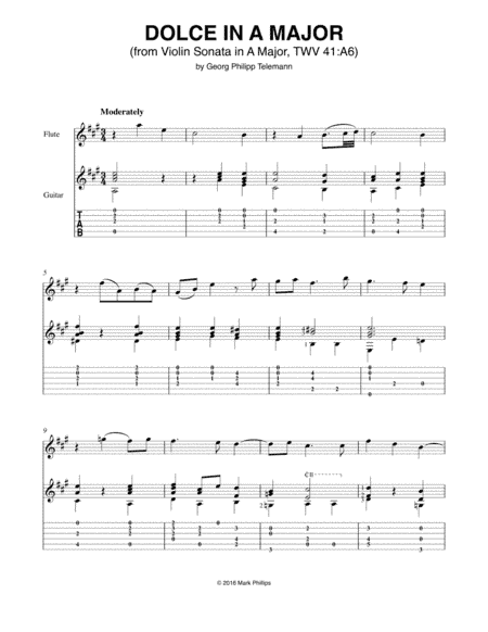 Dolce in A Major (from Violin Sonata in A Major, TWV 41:A6) (arr. Mark Phillips)
