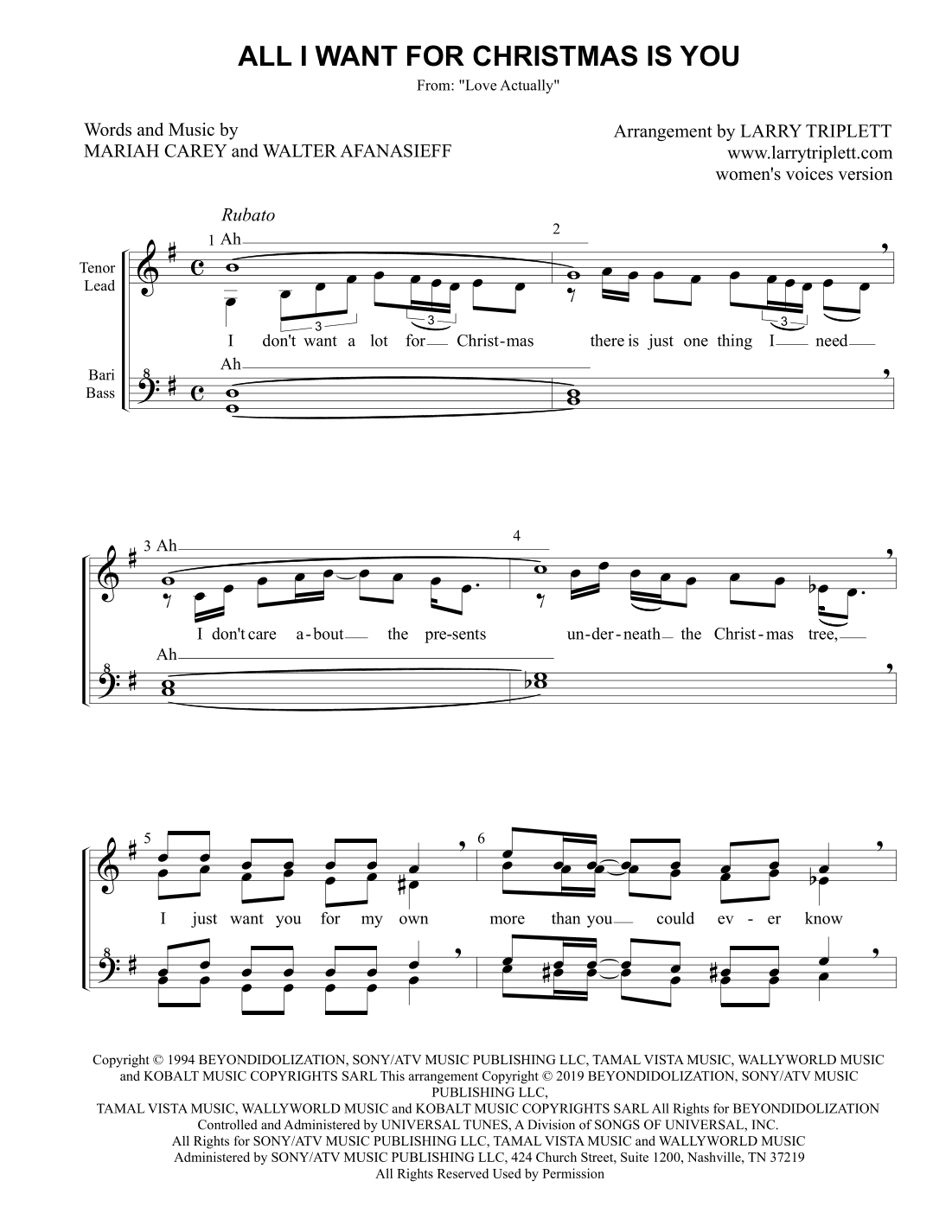 All I Want For Christmas Is You (arr. Larry Triplett)