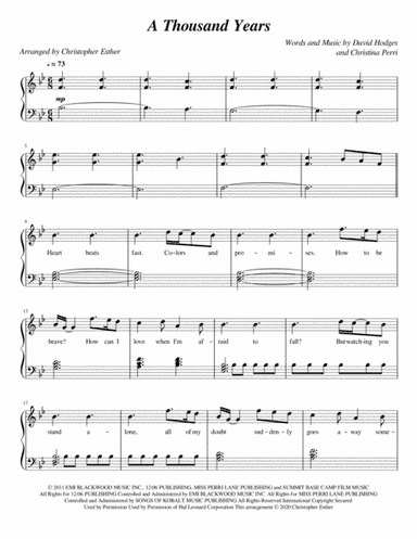 A Thousand Years (arr. Christopher Esther)