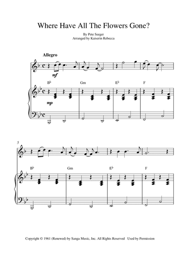 Where Have All The Flowers Gone? (arr. Kaiserin Rebecca)