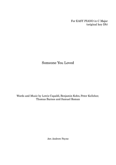 Someone You Loved (arr. Andrew Payne)
