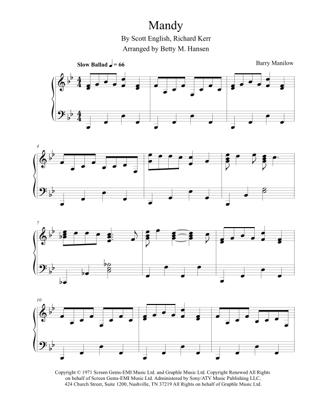 Mandy (arr. Betty M. Hansen)