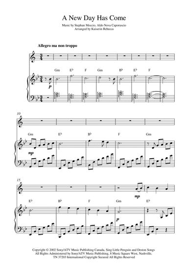 A New Day Has Come (arr. Kaiserin Rebecca)