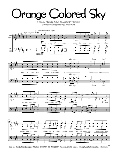 Orange Colored Sky (arr. Larry Wright)