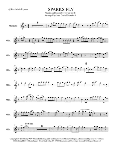 Sparks Fly (arr. Jose Daniel Morales A.)