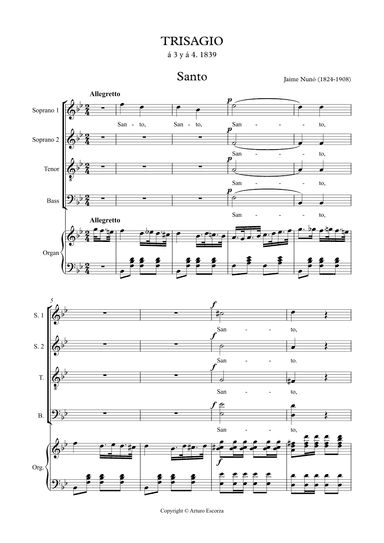 "Trisagio" Santo, Gloria by Jaime Nuno (arr. Arturo Escorza)