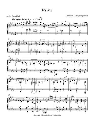 It's Me, Standing in the Need of Prayer (arr. Deon Flash)