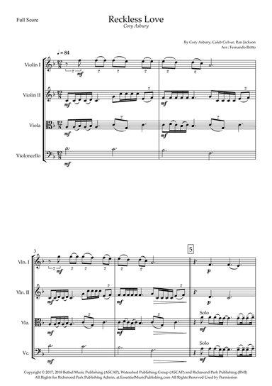 Reckless Love (arr. Fernando Britto)