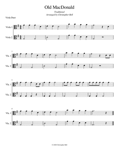 Old MacDonald - Viola Duet - Level 1 (arr. Christopher Bell)