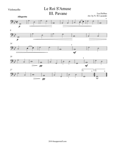 Le Roi S'Amuse Pavane (arr. Nick Lacanski)