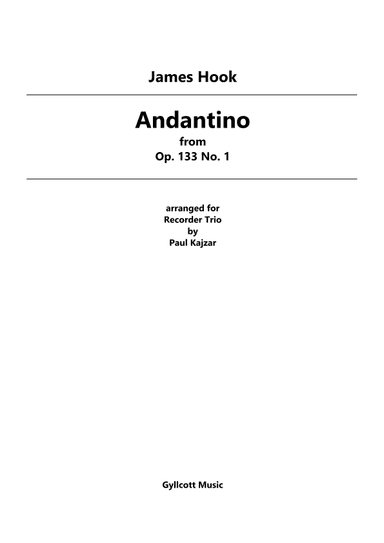 Andantino (Recorder Trio) (arr. Paul Kajzar)