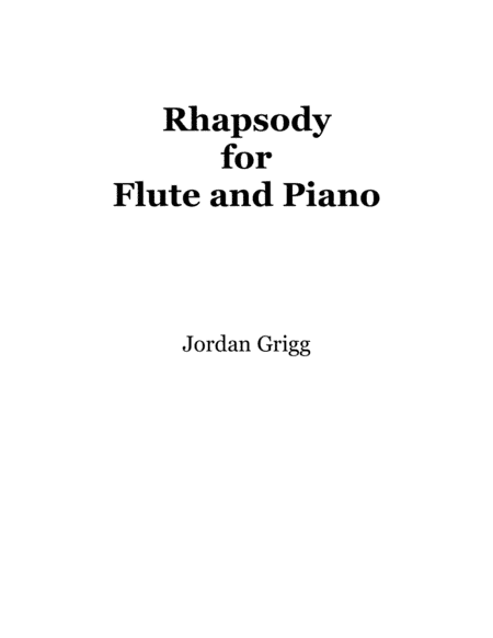 Rhapsody for Flute and Piano