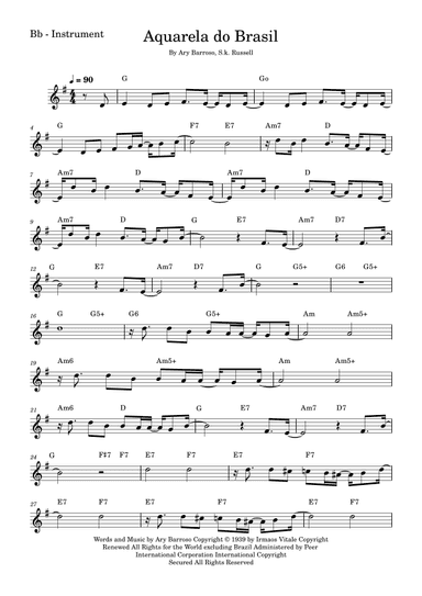 Aquarela Brasileira (aquarela Do Brasil) (brasil) (arr. Fabio Eduardo de Oliveira)