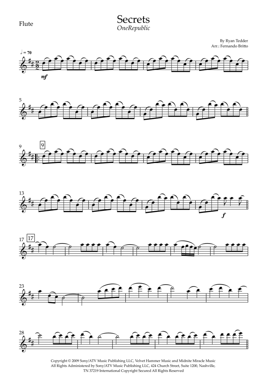 Secrets (arr. Fernando Britto)