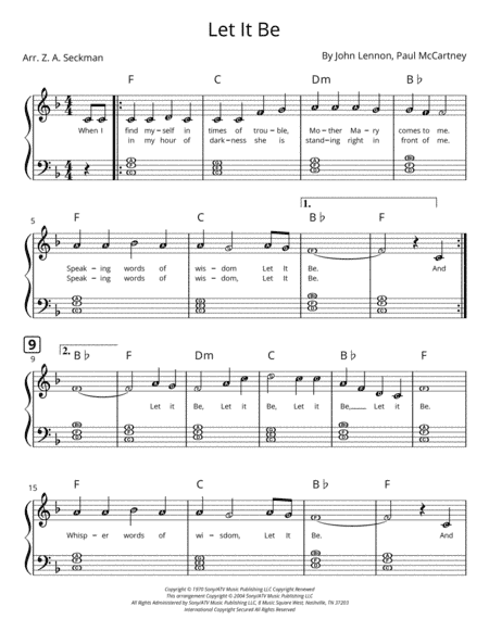 Let It Be (arr. Zach Seckman)