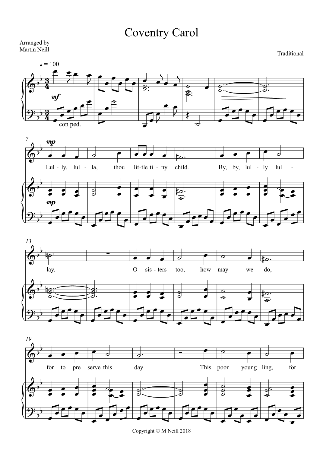 Coventry Carol (arr. Martin Neill)