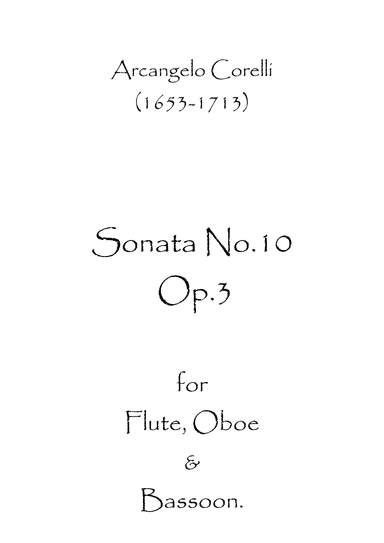 Sonata No.10 Op.3 (arr. Spence Bundy)