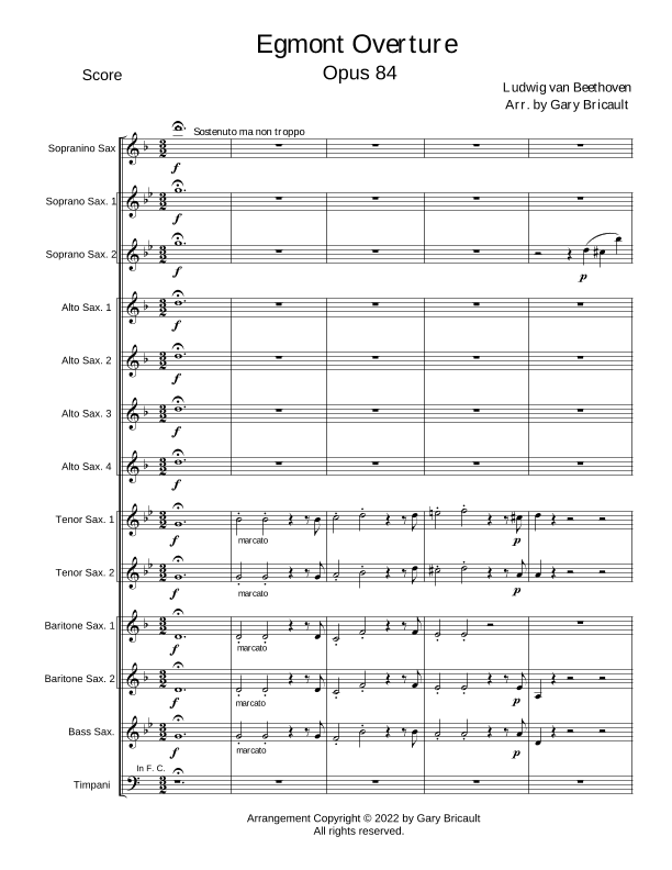 Egmont Overture - Opus 84 (arr. Gary Bricault)