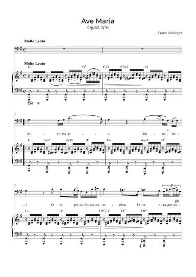 Ave Maria Schubert - Baritone with chords in G (arr. Alex Nunes Rodrigues)