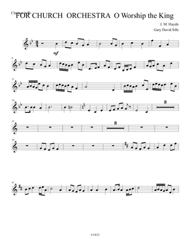 Clarinet O Worship the King for Church Orchestra (arr. Gary David Sills)