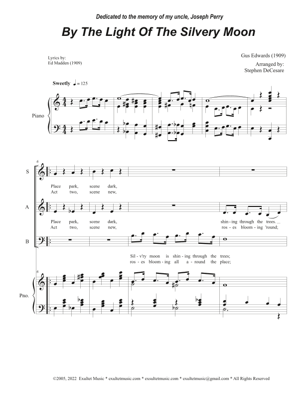 By The Light Of The Silvery Moon (SAB) (arr. Stephen DeCesare)
