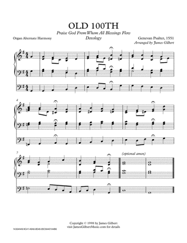 OLD 100TH (Doxology) (arr. James Gilbert Music)