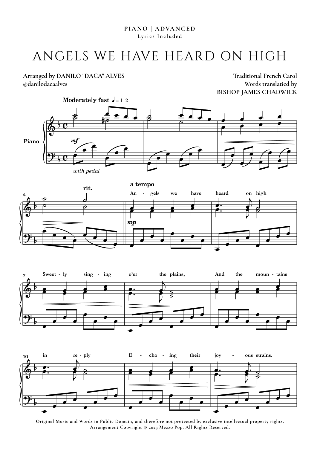 Angels We Have Heard On High (arr. Danilo "Daca" Alves)