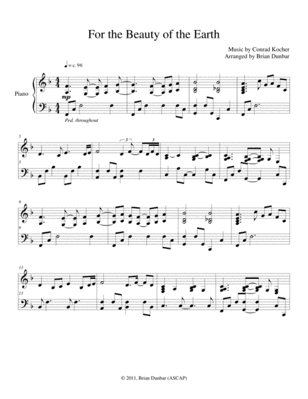For the Beauty of the Earth (arr. Brian Dunbar)