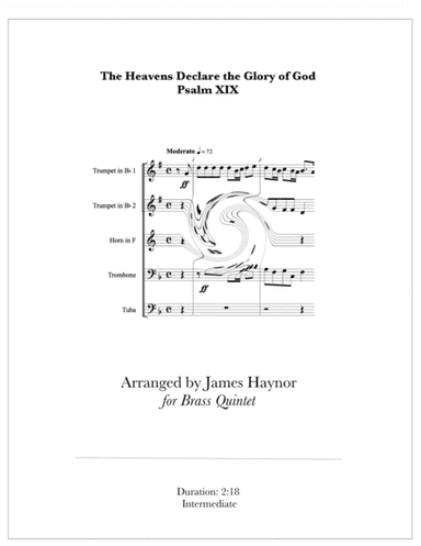 The Heavens Declare the Glory of God for Brass Quintet (arr. James Haynor)
