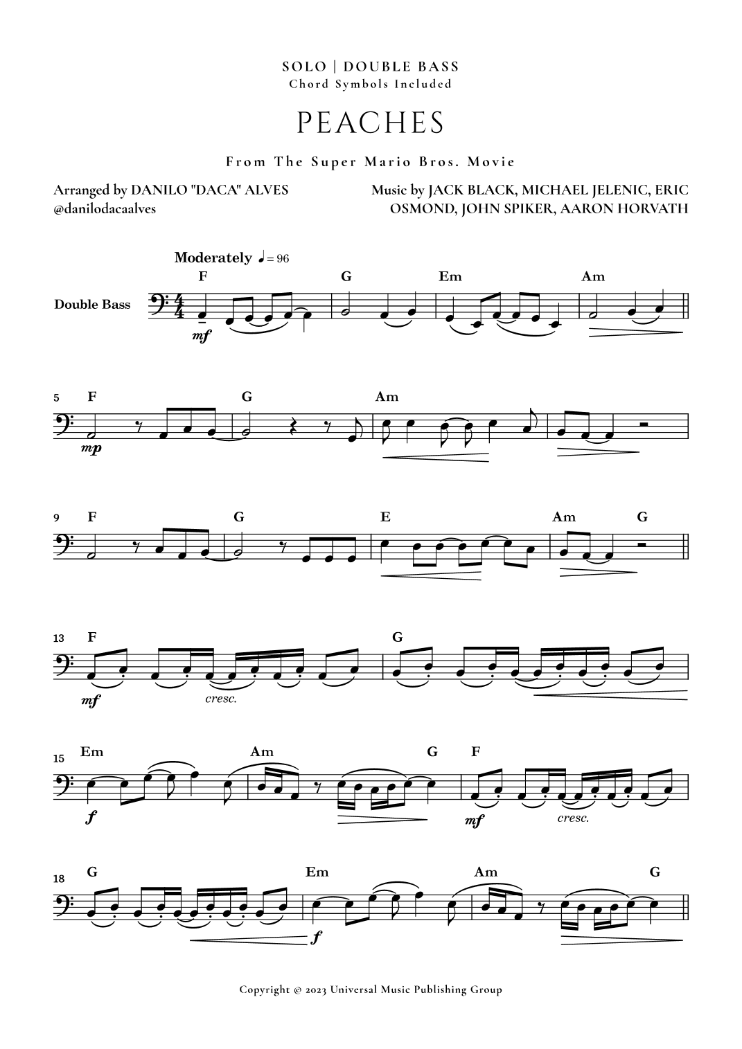 Peaches (arr. Danilo "Daca" Alves)