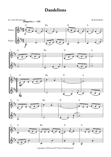 Dandelions (arr. Tom Drummond)