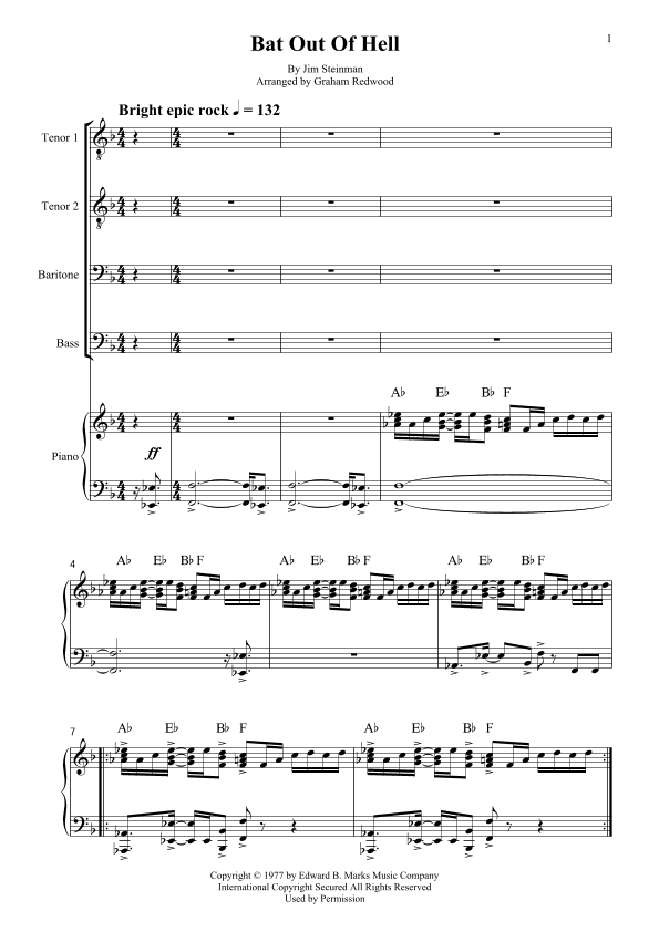 Bat Out Of Hell (arr. Graham Redwood)