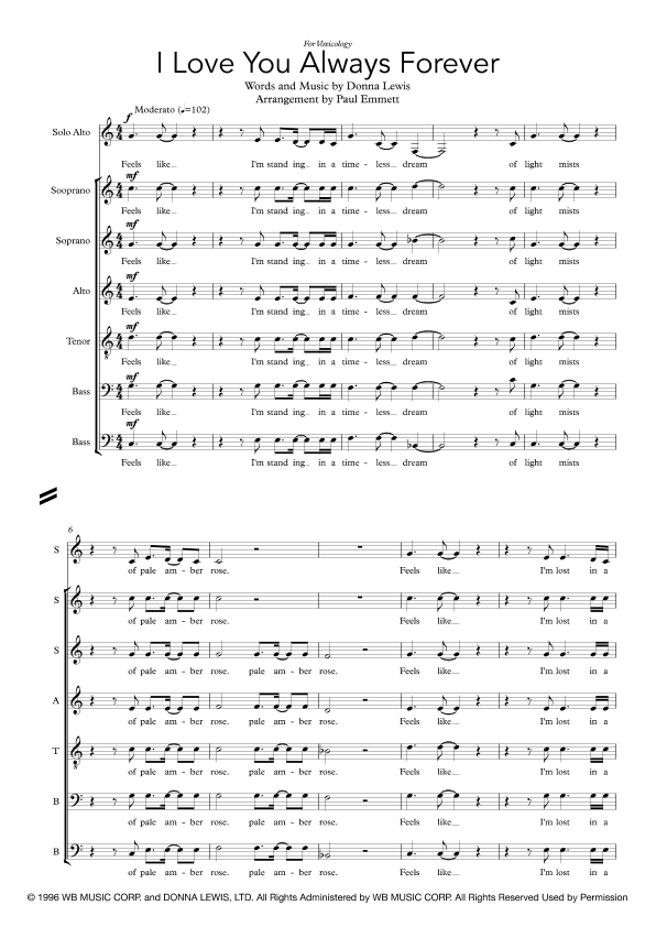 I Love You Always Forever (arr. Paul Emmett)