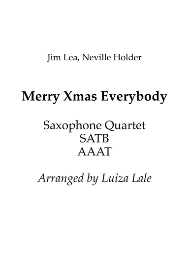 Merry Xmas Everybody (arr. Luiza Lale)