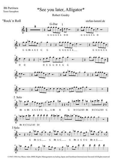 See You Later, Alligator (arr. stefan-lamml.de)