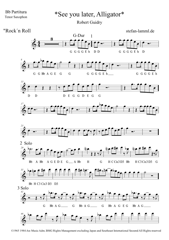See You Later, Alligator (arr. stefan-lamml.de)
