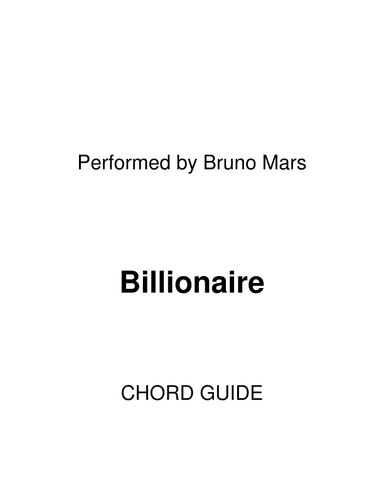 Billionaire (arr. RWM)