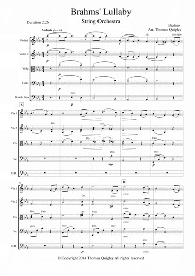 Brahms' Lullaby (arr. Thomas Quigley)