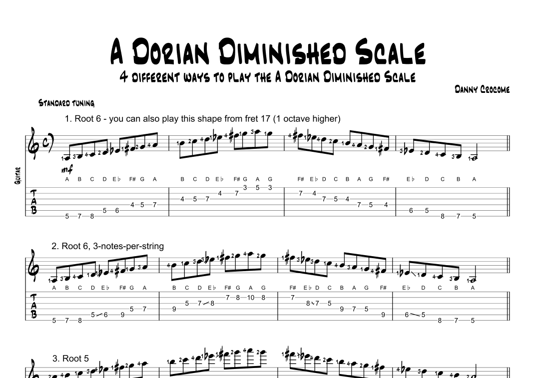 A Dorian Diminished Scale (4 Ways to Play)