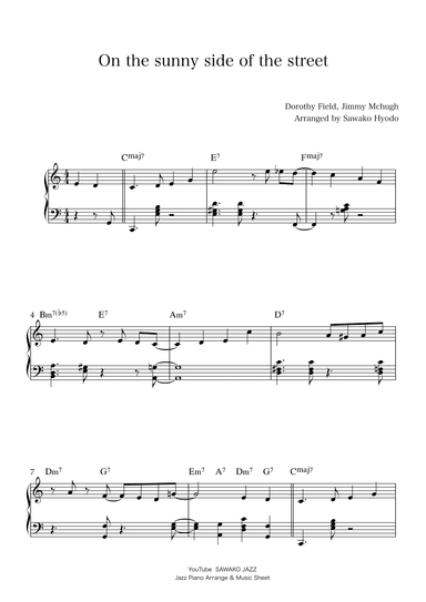 On The Sunny Side Of The Street (arr. Sawako Hyodo)