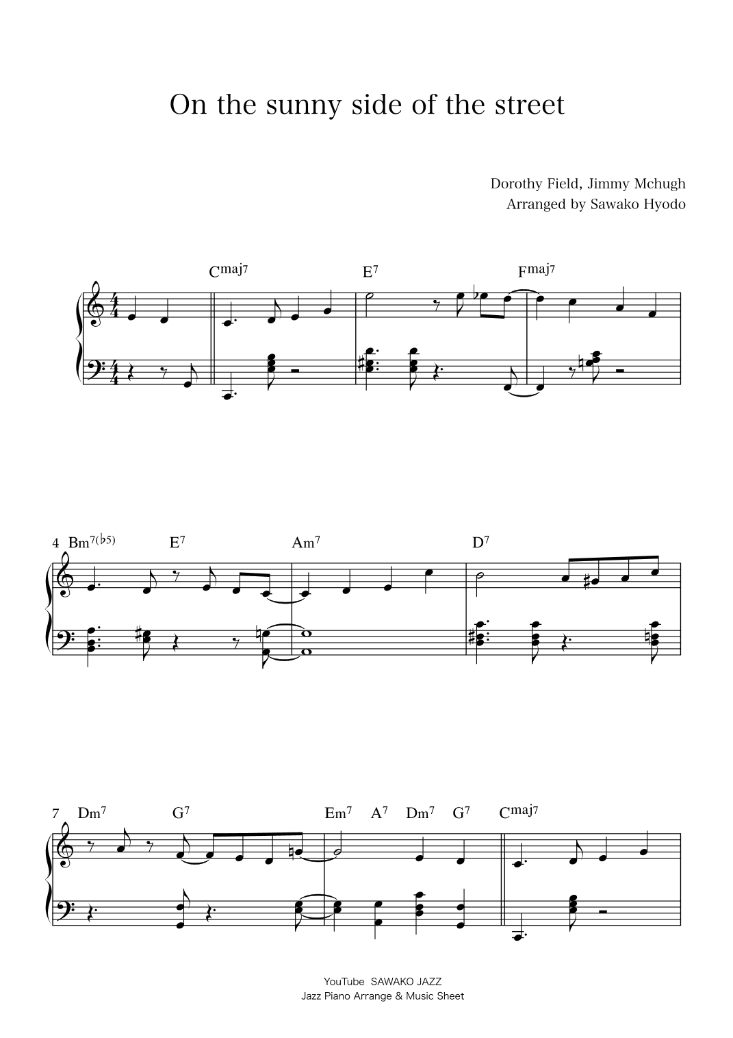 On The Sunny Side Of The Street (arr. Sawako Hyodo)
