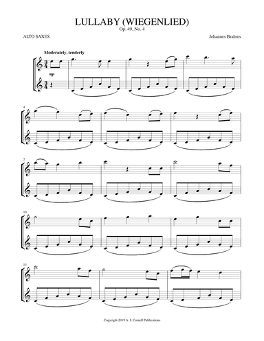 Lullaby (Wiegenlied) (arr. Mark Phillips)