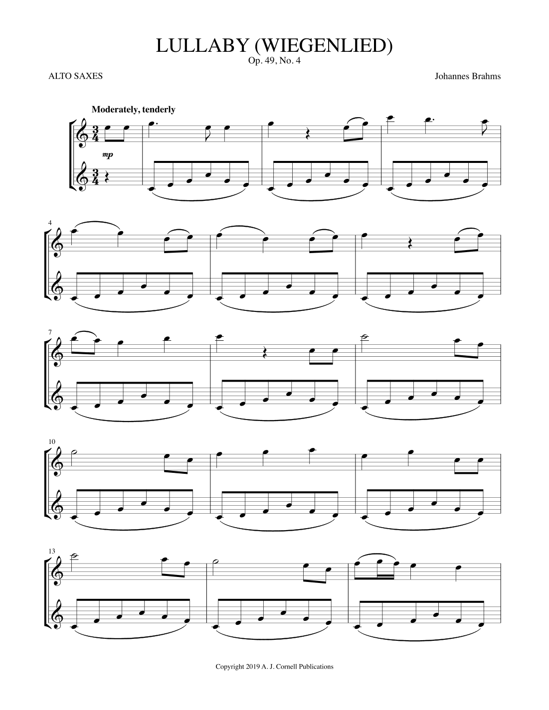 Lullaby (Wiegenlied) (arr. Mark Phillips)