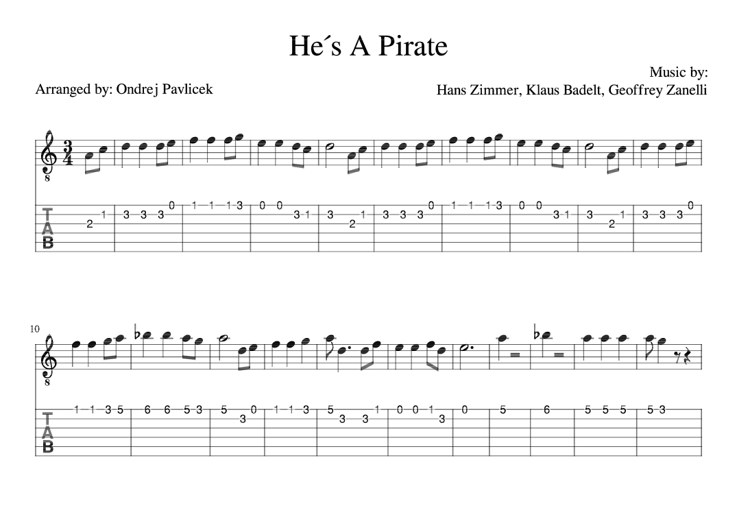 He's A Pirate (arr. Ondřej Pavlíček)