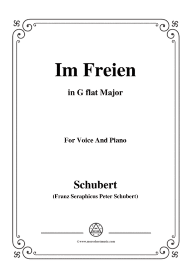 Schubert-Im Freien,in G flat Major,Op.80 No.3,for Voice and Piano (arr. MSM)